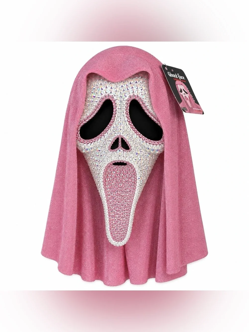 Light Rose Pink Crystal Diamond Sparkly Ghost Face Scream Horror Mask New